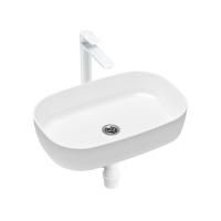 Комплект 3 в 1 Lavinia Boho Bathroom Sink Slim 21510046, накладная фарфоровая раковина 54 см, смеситель, пластиковый сифон