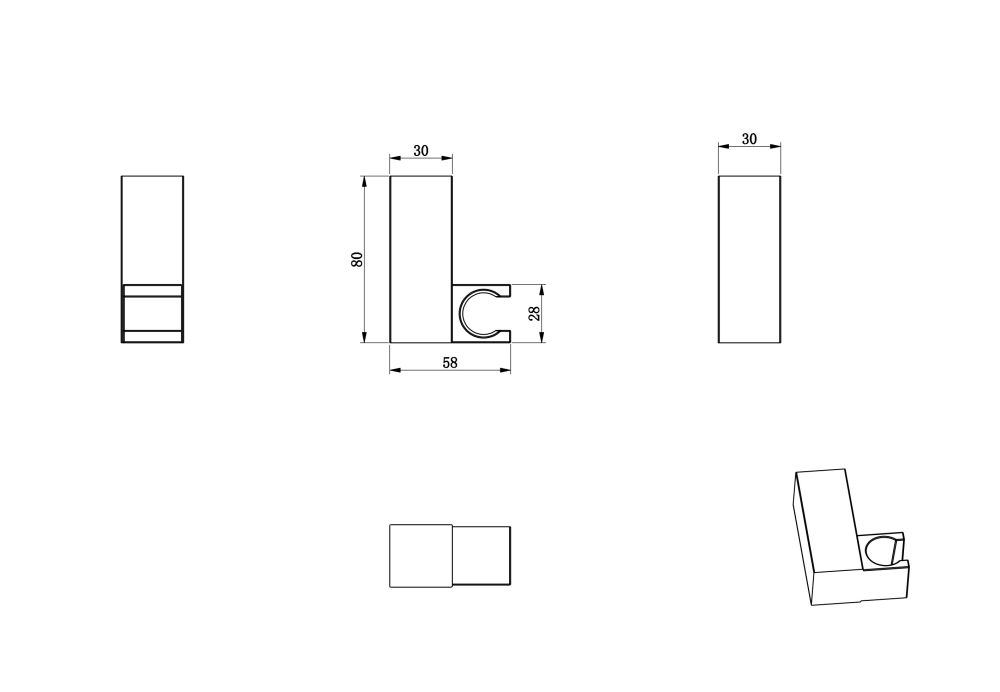 Настенный держатель WONZON & WOGHAND, Хром (WW-994220-CR)