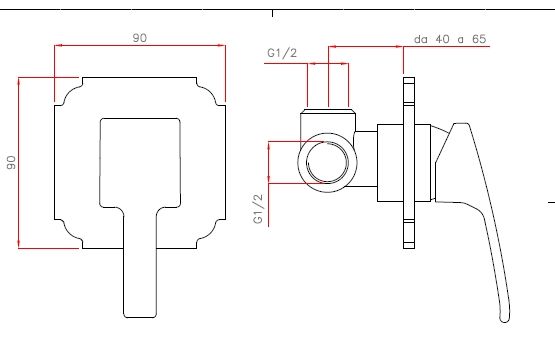 Смеситель для душа Cezares Legend LEGEND-DIM-02 Бронза
