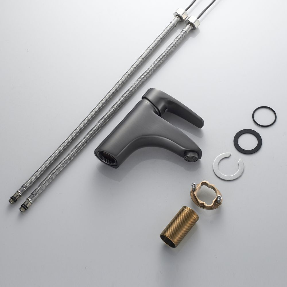 Смеситель для раковины Shevanik S5001T, оружейная сталь