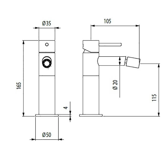 Bossini Inox Однорычажный Смеситель для биде на 1 отв., из нержавеющей стали без донного клапана, цвет: Сатинированная сталь Bossini Inox Однорычажный Смеситель для биде на 1 отв., из нержавеющей стали без донного клапана, цвет: Сатинированная сталь