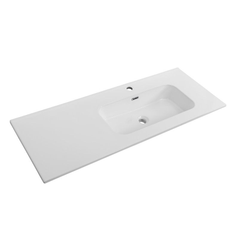 DUET-N База под раковину подвесная с двумя выкатными ящиками, левосторонняя, Bianco Lucido, 1200x457x500, DUET-N-1200-2C-SO-BL-L, артикул DUET-N-1200-2C-SO-BL-L