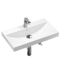 Комплект 5 в 1 Lavinia Boho Bathroom Sink 21510272, врезная фарфоровая раковина 80 см, смеситель, латунный сифон, донный клапан quick-clac, угловые вентили 2 шт.