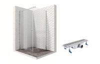 Душевой уголок Ambassador Nord 13011103-ST2, квадратный, линейный трап, 90х90