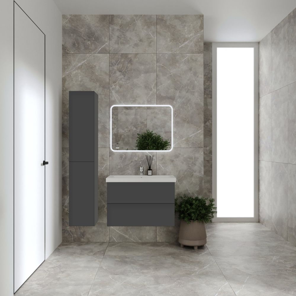 Тумба VIANT "София" 2 ящика подвесная графит 430х560х500 под раковину .S-UM-COM60/1-w (COMO 60) (VSOF60COG-T2YP), артикул VSOF60COG-T2YP