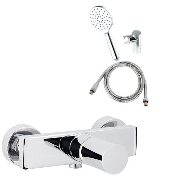 AQG Tube, однорычажный смеситель для душа, c набором для душа SET-I, цвет хром
