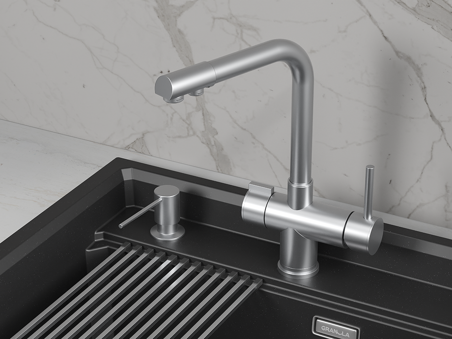 Смеситель для кухни Granula (5008, НЕРЖ), артикул 5008, НЕРЖ