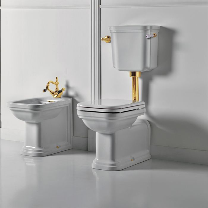 Kerasan Waldorf Бачок для унитаза, с боковым отверстием для ручки механизма, для монтажа с низкой трубой (без трубы и механизма слива), цвет белый