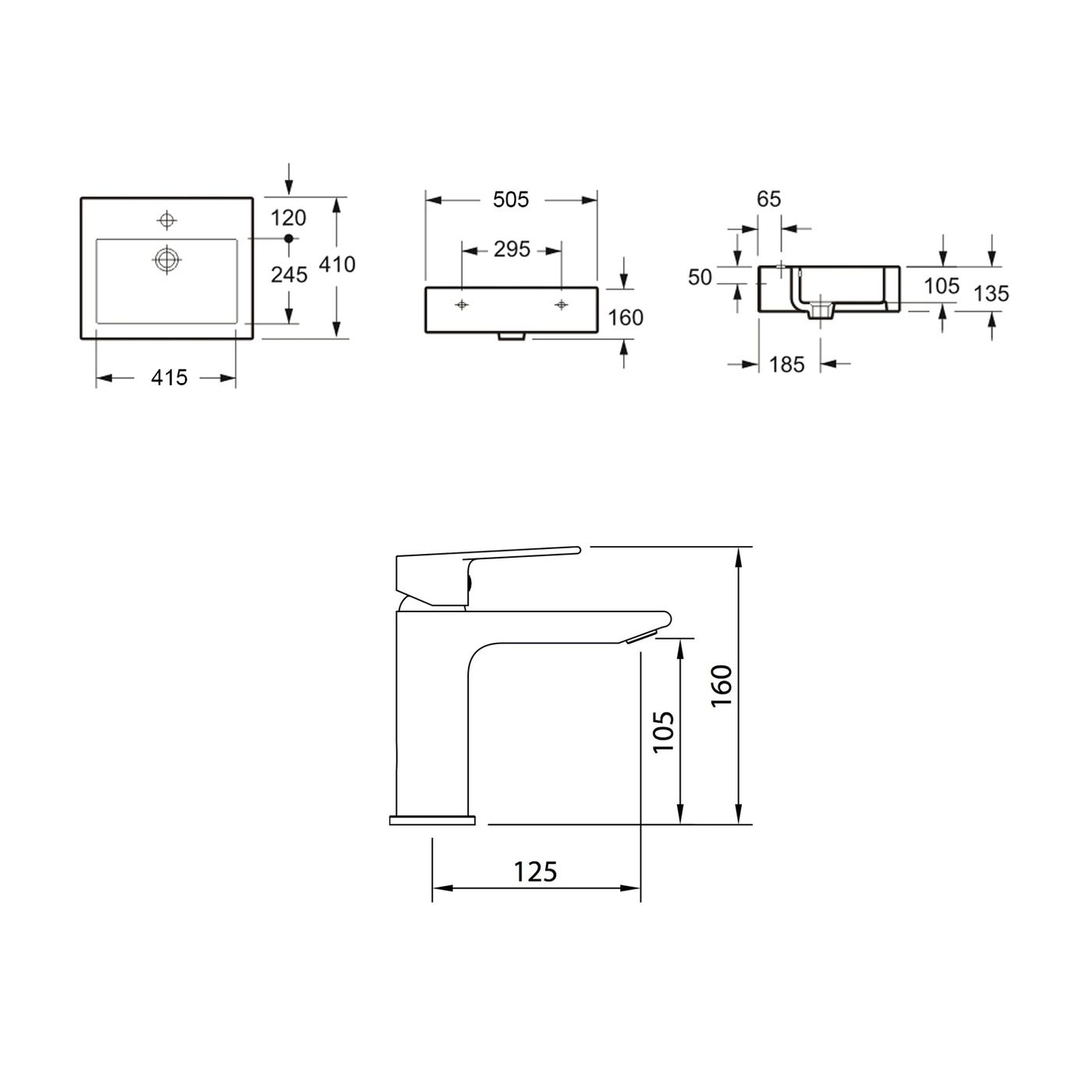 Комплект 2 в 1 Lavinia Boho Bathroom Sink 21510379, накладная фарфоровая раковина 50.5 см, смеситель