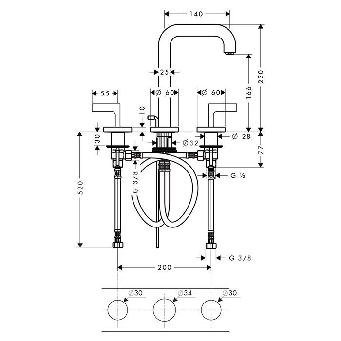 AX Citterio Смеситель для раковины , цвет шлифованная бронза AX Citterio Смеситель для раковины , цвет шлифованная бронза