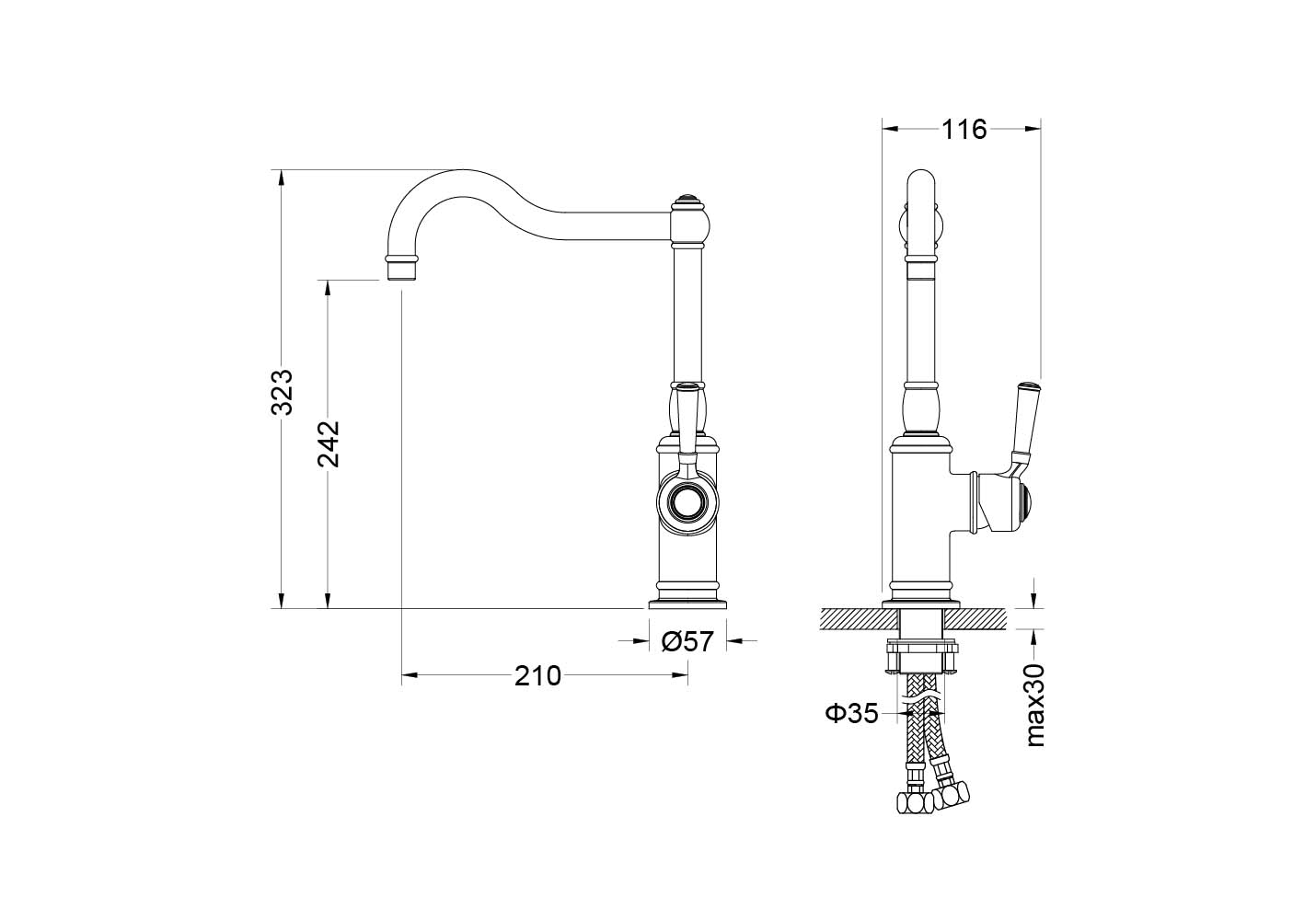 Смеситель для кухни AQUATEK AQ1580CR КЛАССИК Смеситель для кухни AQUATEK AQ1580CR КЛАССИК