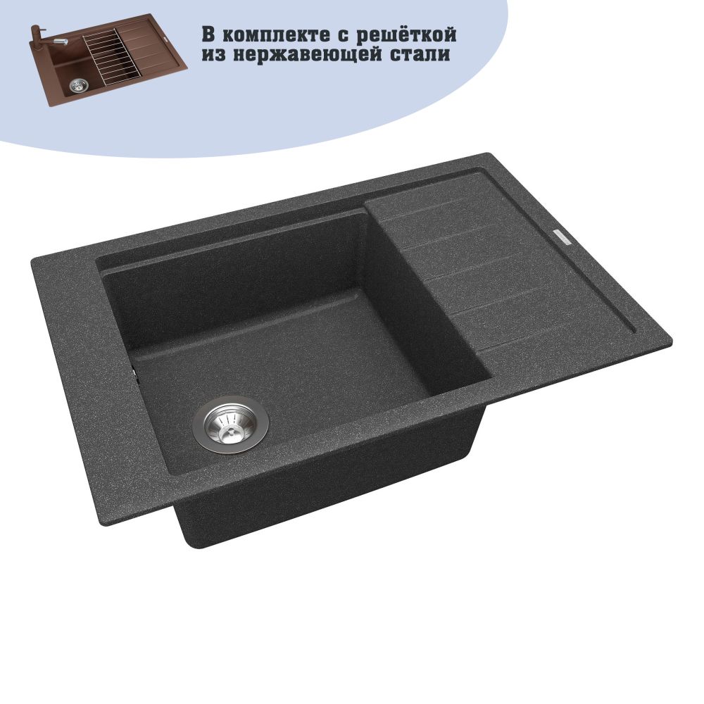 Кухонная мойка Florentina ЛИПСИ 20.275.D0780.102, черный, артикул 20.275.D0780.102