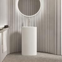 NOORTH milldue edition TUBE Раковина 48х38xh87 напольная из Ceramilux ,слив в стену, без отв. для смес, без перелива, цвет: белый матовый