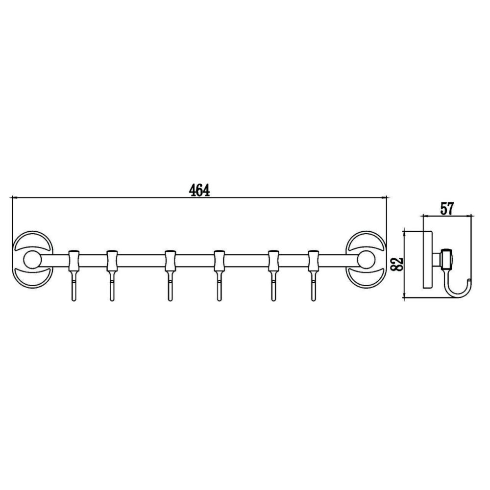 Планка с крючками Savol S-008206, хром