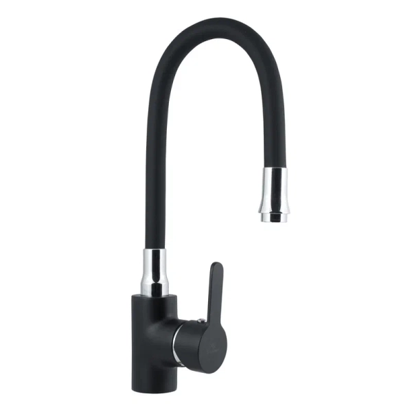 Смеситель для кухни с гибким изливом Славен СЛ-ЦВ-Ф27, черный