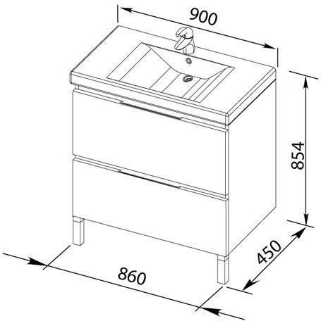 Тумба с раковиной De Aqua Ариетта 90 белый Тумба с раковиной De Aqua Ариетта 90 белый