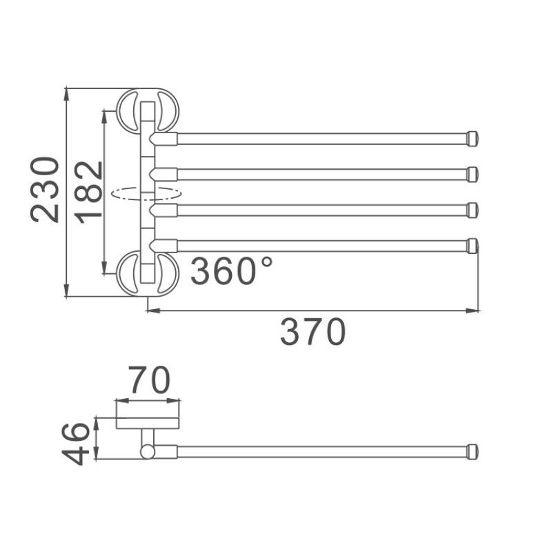 Полотенцедержатель Haiba HB1914, хром
