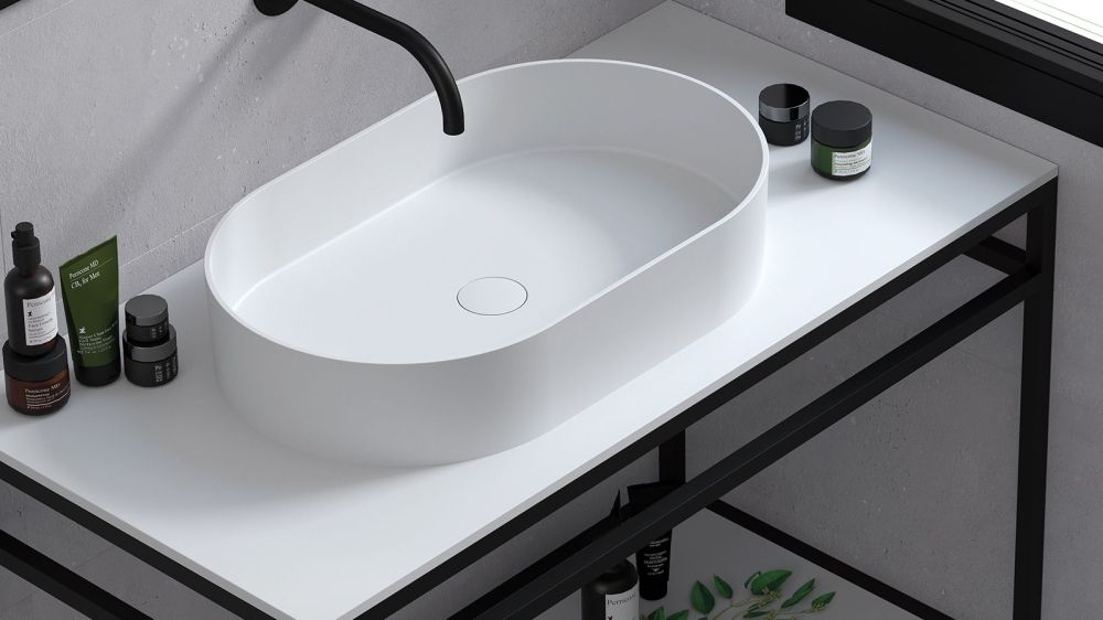 Zenon Esla, накладная раковина закругленной формы, 58,5х36,3х11,2 см, цвет белый матовый, артикул 4000.000.000.000.09342