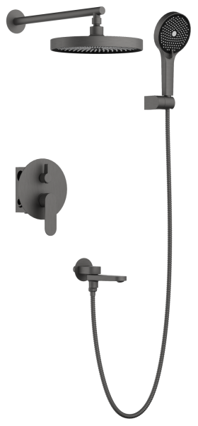Душевая система встраиваемая BELZ B80713-3, оружейная сталь