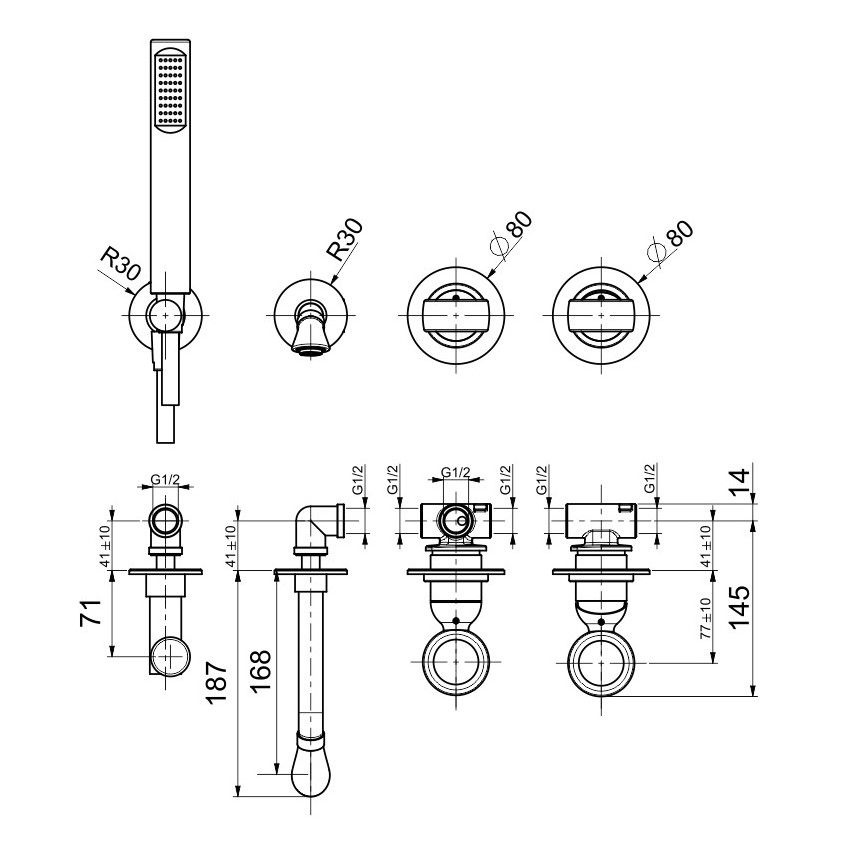 Смеситель для ванны Webert Opera OA860312010, золото, артикул OA860312010
