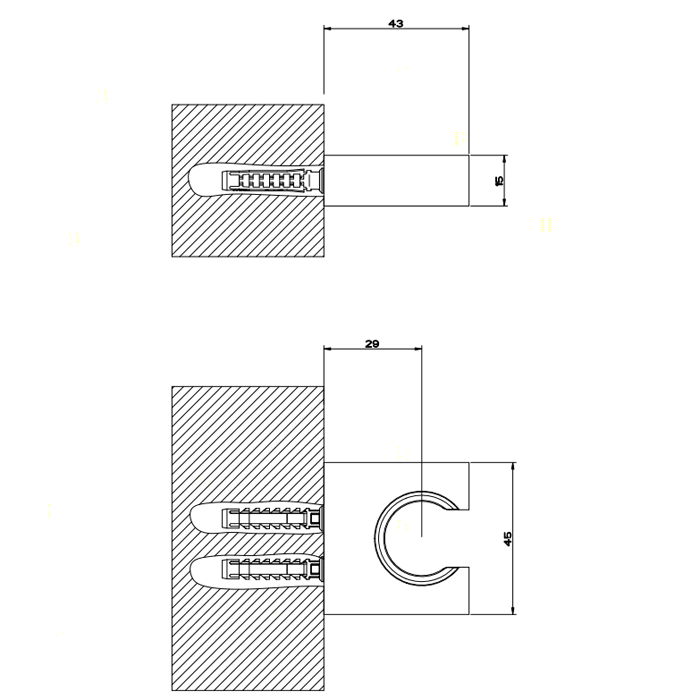 Gessi Rettangolo Держатель неподвижный для душевой лейки, цвет: золото
