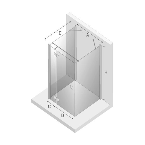 Душевое ограждение NEW TRENDY REFLEXA BLACK L 100x80x200 EXK-1369 (черный)