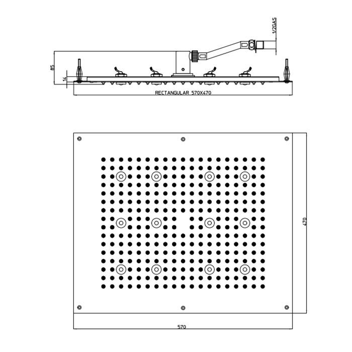 BOSSINI DREAM-RECTANGULAR Верхний душ 570x470 mm, с 12 LED (белый), блок питания/управления, цвет: хром BOSSINI DREAM-RECTANGULAR Верхний душ 570x470 mm, с 12 LED (белый), блок питания/управления, цвет: хром
