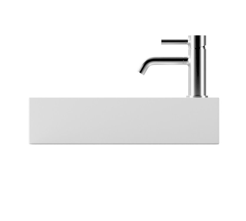 Alice Spy, подвесная прямоугольная раковина 45x20x11h см c крепежом fix01, цвет белый глянцевый, артикул 34110101