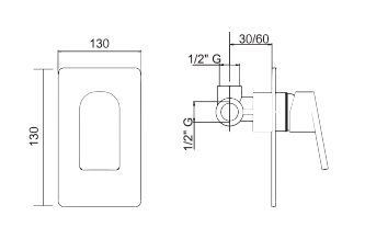 Встраиваемый смеситель для душа CEZARES FUSION-DIM