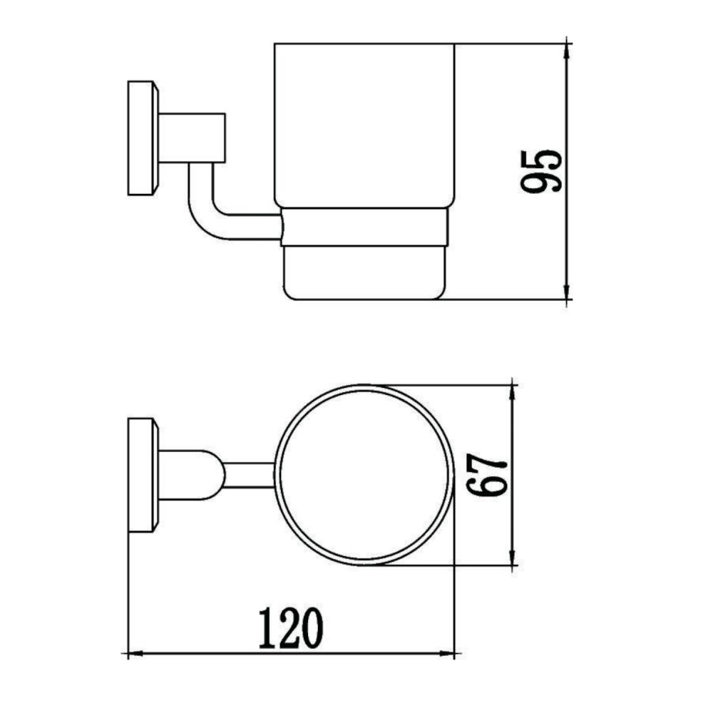 Стакан для ванной комнаты Savol S-009558, хром, артикул S-009558