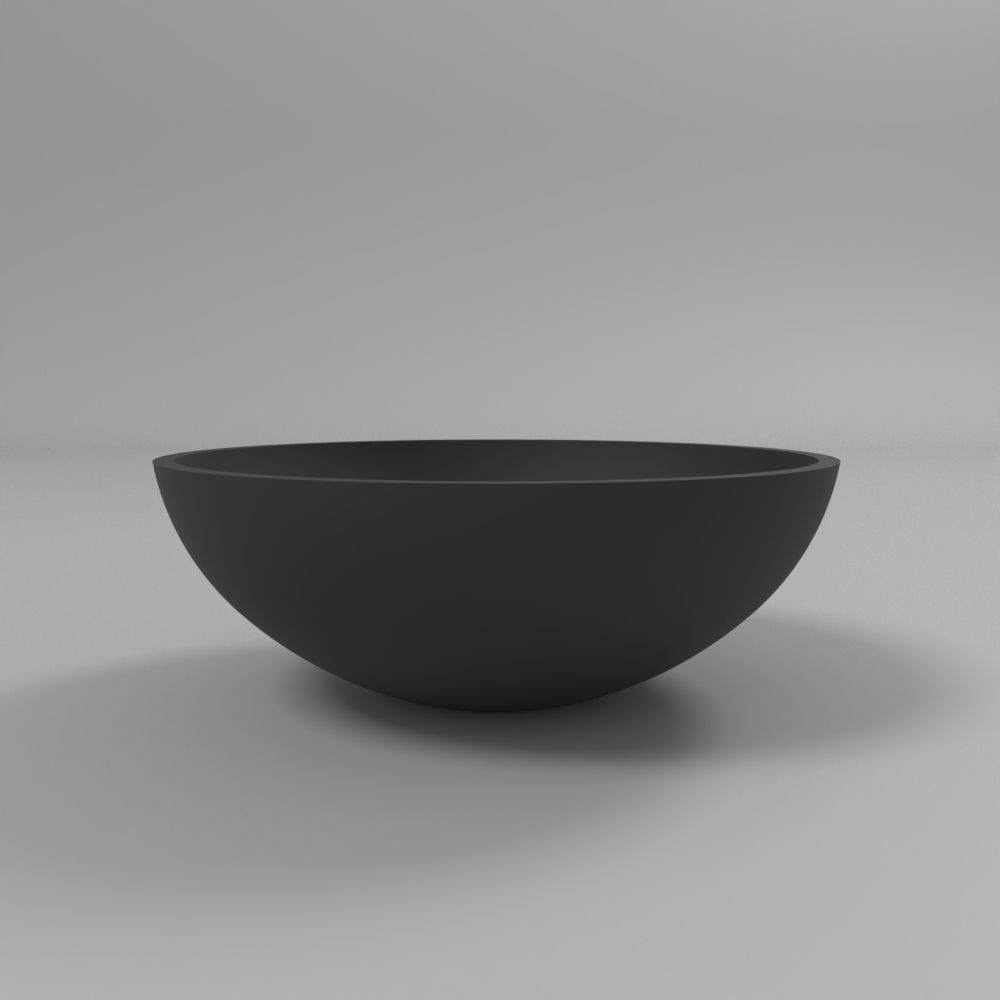 Умывальник WHITECROSS Cornelian D=43 (черный мат) иск. камень