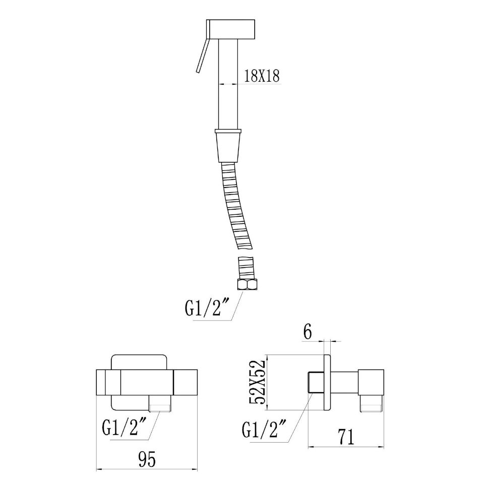 Гигиенический душ без смесителя Savol S-FXQ009W, белый, артикул S-FXQ009W