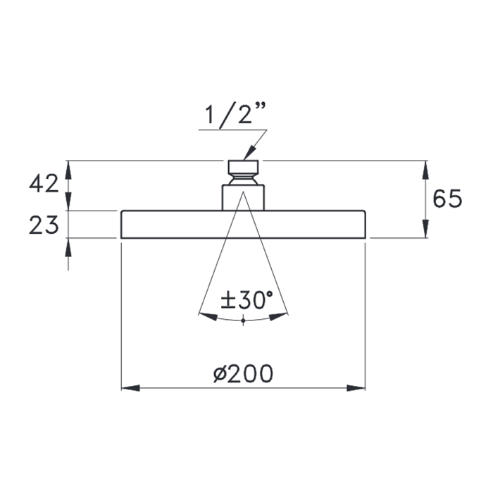 Stella Docce 316A-200 Верхний душ Ø200 мм., цвет Dark bronze