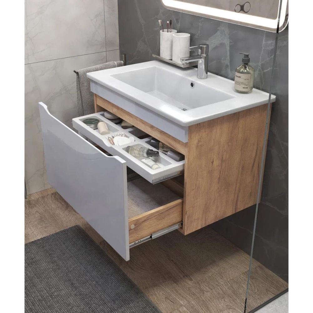 Тумба под раковину подвесная VIGO Grani tp.GRI.OSK.75.1Y дуб золотой, 75 см, артикул tp.GRI.OSK.75.1Y дуб золотой