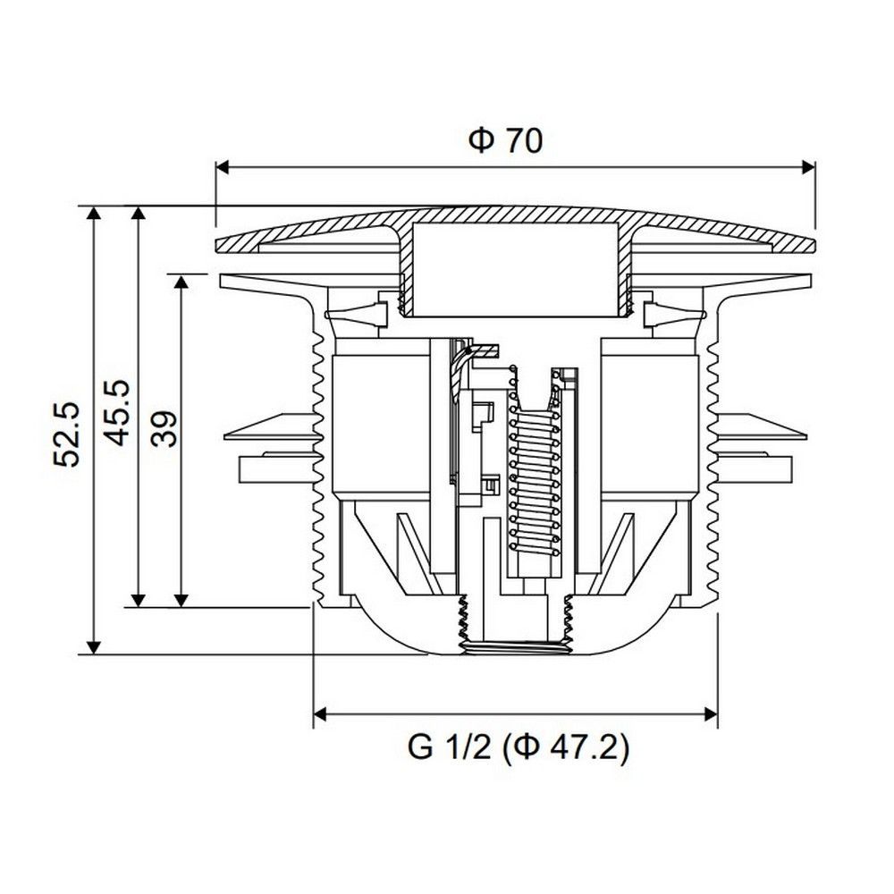 Донный клапан для ванны, клик-клак ARIN.3485.01BL (черный)