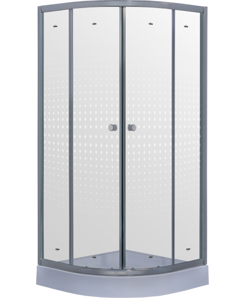 Душевой уголок Timo 90х90 TL-9001R профиль Хром стекло прозрачное с рисунком