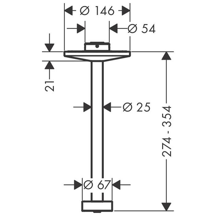AX One Потолочное подсоединение 300 мм для верх.душа 2j, матовый черный AX One Потолочное подсоединение 300 мм для верх.душа 2j, матовый черный