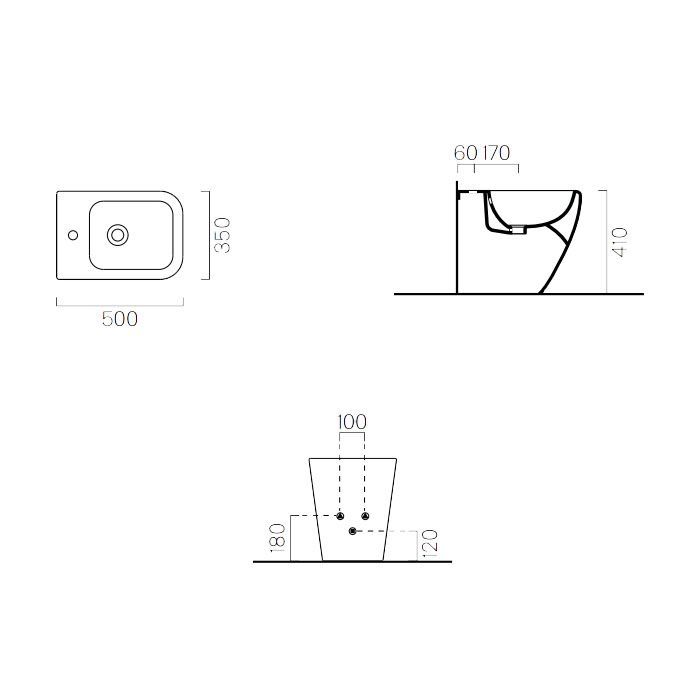 GSI Крепеж горизонтальный для унитазов/биде, с  накладками 2-х цветов: хром и белый