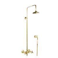 Stella Eccelsa Душевой комплект 3284/33: смеситель, верхний+ручной душ, цвет: золото 24К