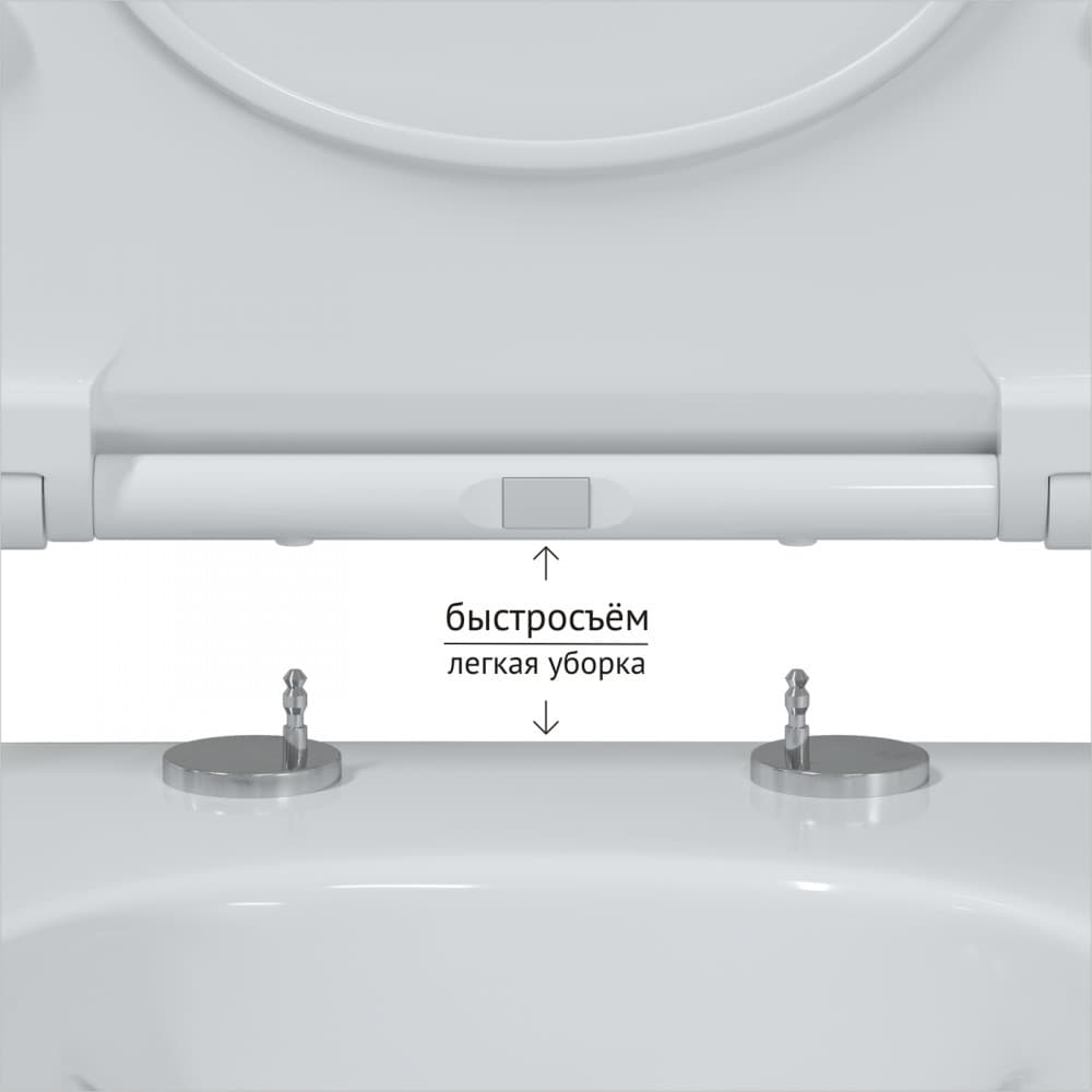 Унитаз BERGES подвестной EGO Real Rimless 49см, сиденье дюропласт Toma Slim SO, микролифт, быстросьем Унитаз BERGES подвестной EGO Real Rimless 49см, сиденье дюропласт Toma Slim SO, микролифт, быстросьем