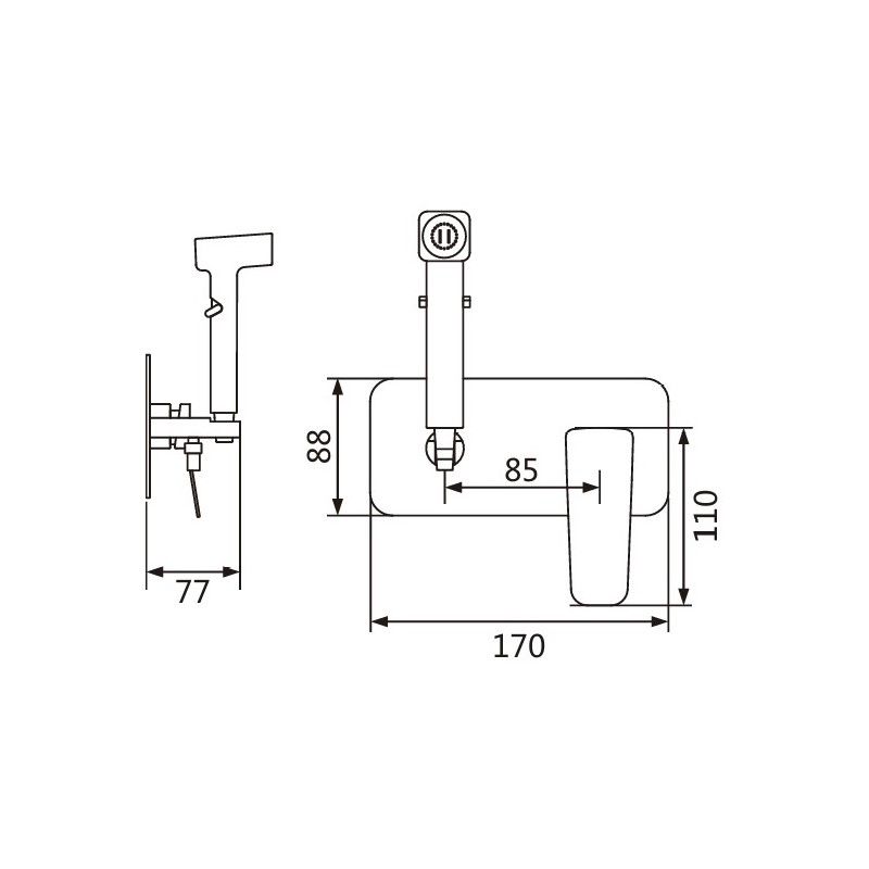 Гигиенический душ со смесителем Shevanik S9905G, золотой сатин