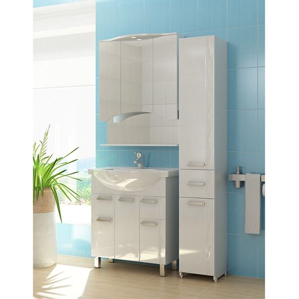 Зеркальный шкаф Vigo Atlantic 75 с подсветкой Белый