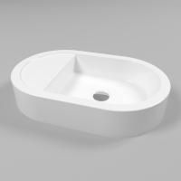 Умывальник WHITECROSS Malachite B 55x35 (белый глянец) иск. камень