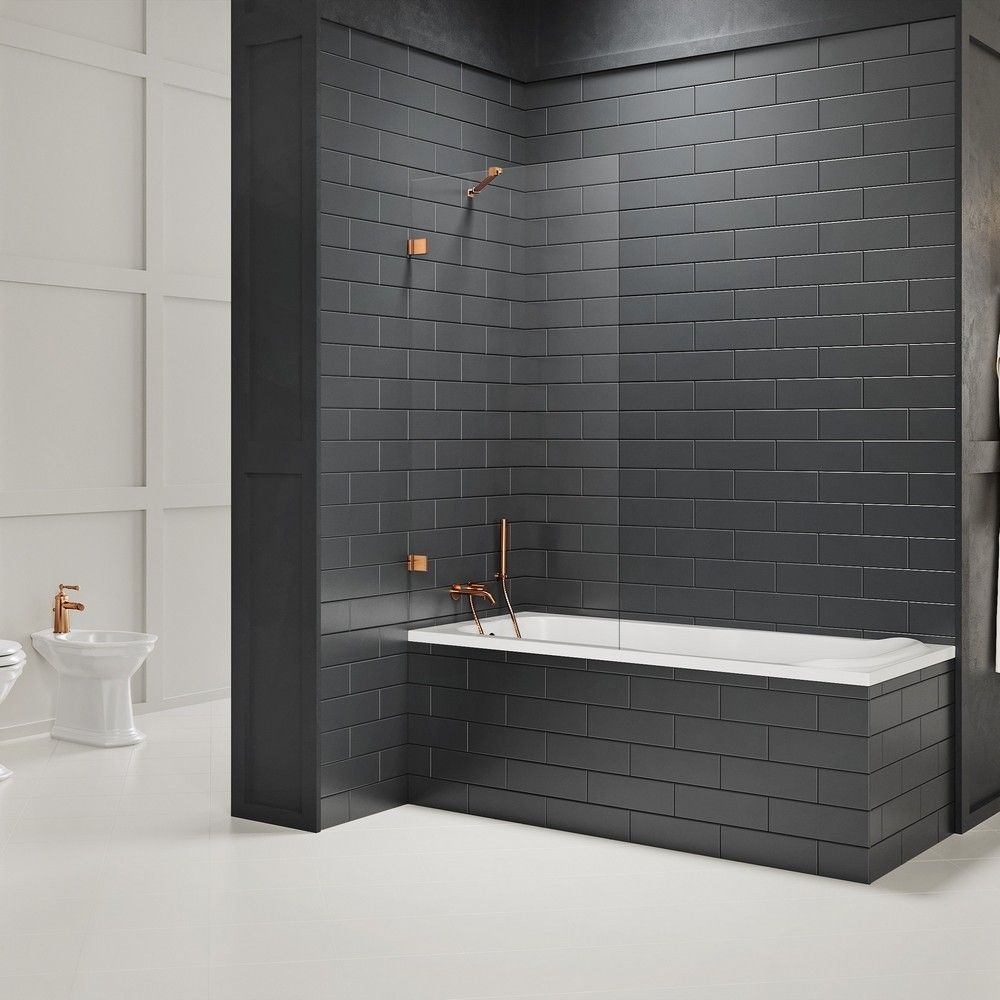 Шторка для ванны NEW TRENDY AVEXA COPPER BRUSHED 80 см EXK-3805 (брашированная медь)