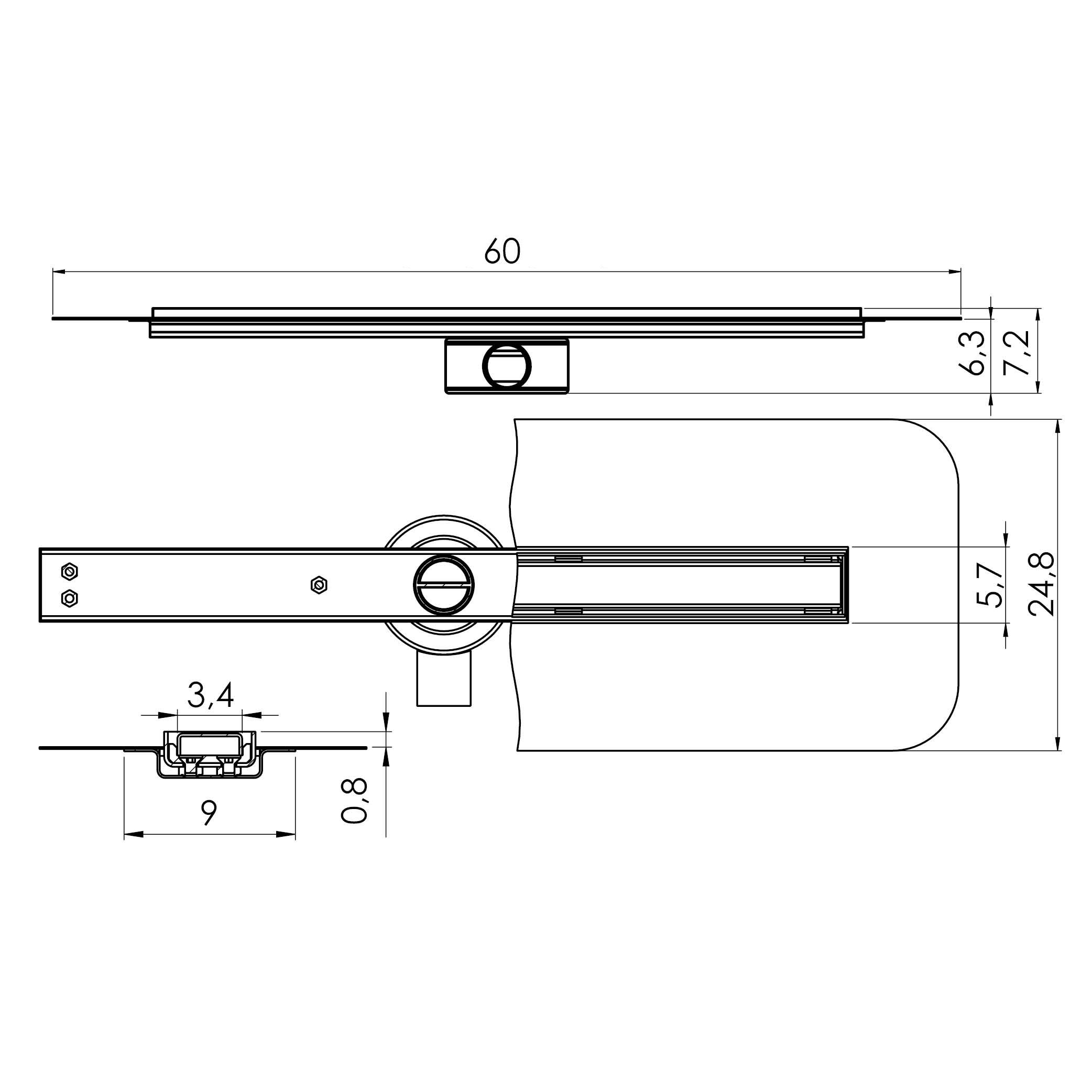 Душевой трап NEW TRENDY VIMO SLIM BLACK 60 см OL-0051 (черный мат)