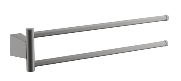 Полотенцедержатель поворотный двойной BELZ B91212, оружейная сталь