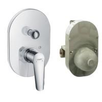 HG Logis E Встраиваемый смеситель для ванны с переключателем (внешняя + внутренняя части), цвет: хром HG Logis E Встраиваемый смеситель для ванны с переключателем (внешняя + внутренняя части), цвет: хром