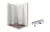 Душевой уголок Ambassador Nord 13011109-ST2, квадратный, линейный трап, 100х100