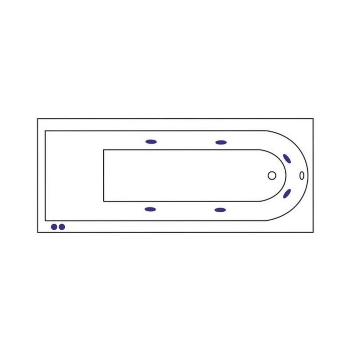 Ванна ACTIMA Aurum Slim 170x70 "HYDRO" (хром)