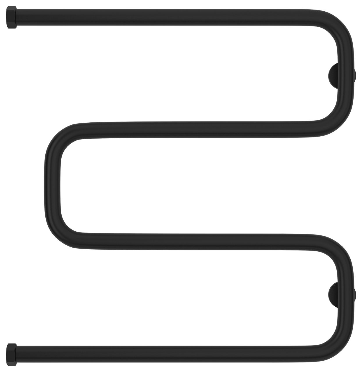 Полотенцесушитель водяной Ш-обр. 600х600 Н. Г. 1" (Матовый черный)